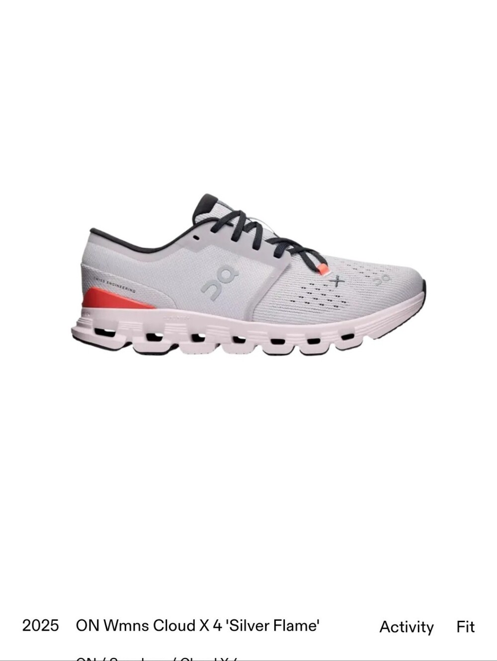 On Running Women's Cloud X 4 Running Shoe - Silver Flame